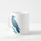 Serene Blue Raven Kaffeetasse (Vorderseite Links)