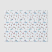 Serene Blue Red Sailing Boote auf Sea Pattern Seidenpapier (Vorderseite)