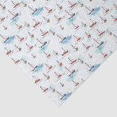 Serene Blue Red Sailing Boote auf Sea Pattern Seidenpapier (Ausschnitt)