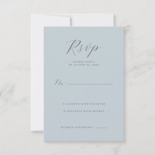 Serene Blue RSVP Card Karte (Vorderseite)