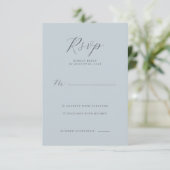 Serene Blue RSVP Card Karte (Stehend Vorderseite)