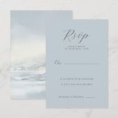 Serene Blue RSVP Card Karte (Vorne/Hinten)