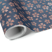 Serene Blue Sakura Muster Geschenkwrap Geschenkpapier (Rolleneckpunkt)