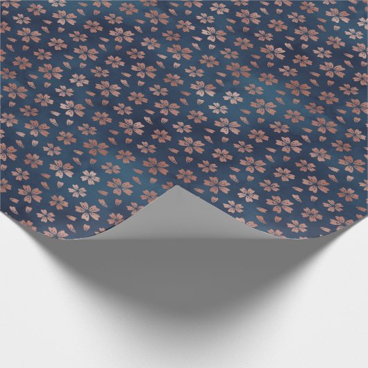 Serene Blue Sakura Muster Geschenkwrap Geschenkpapier (Ecke)