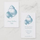 Serene Blue Sea Muschel Visitenkarte (Vorne/Hinten)