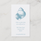 Serene Blue Sea Muschel Visitenkarte (Rückseite)