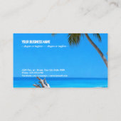 Serene Blue Shore with Palms g876 Visitenkarte (Rückseite)