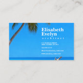 Serene Blue Shore with Palms t321 Visitenkarte (Rückseite)