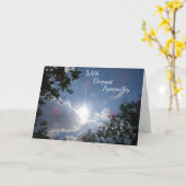 Serene Blue Sky mit Sun Beileid Grußkarte Karte (Gelbe Blume)