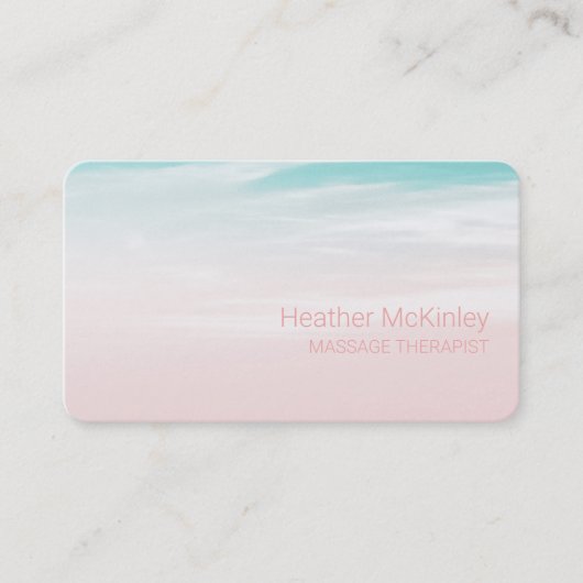 Serene Blue Sky Pink Business Card Terminkarte (Vorderseite)