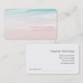 Serene Blue Sky Pink Business Card Terminkarte (Vorne/Hinten)