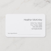 Serene Blue Sky Pink Business Card Terminkarte (Rückseite)