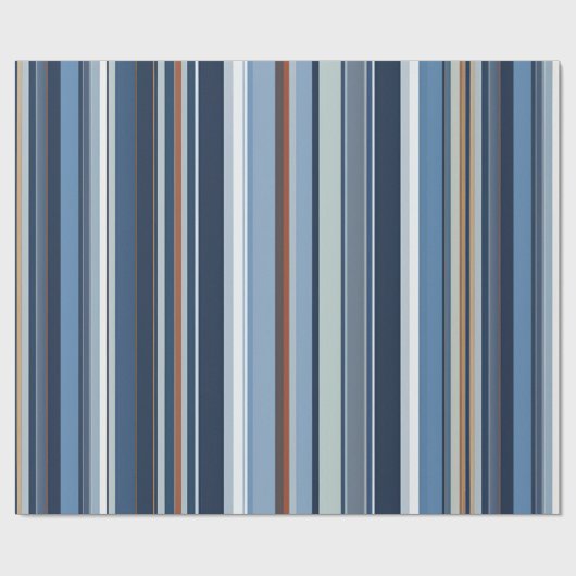 Serene Blue Striped Gift Wrap - Ruhe Geschenkpapier (Flach)