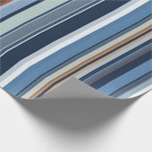 Serene Blue Striped Gift Wrap - Ruhe Geschenkpapier (Ecke)