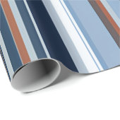 Serene Blue Striped Gift Wrap - Ruhe Geschenkpapier (Rolleneckpunkt)