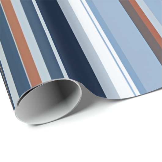 Serene Blue Striped Gift Wrap - Ruhe Geschenkpapier (Rolleneckpunkt)