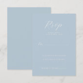 Serene Blue Typografische RSVP Karte (Vorne/Hinten)