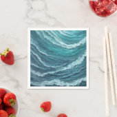 Serene Blue und Green Abstrakt Serviette (Beispiel)