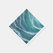 Serene Blue und Green Abstrakt Serviette (Ecke)
