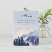 Serene Blue Watercolor Forest Begleitkarte (Stehend Vorderseite)