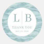 Serene Blue Wave Oceanic Runder Aufkleber (Vorderseite)