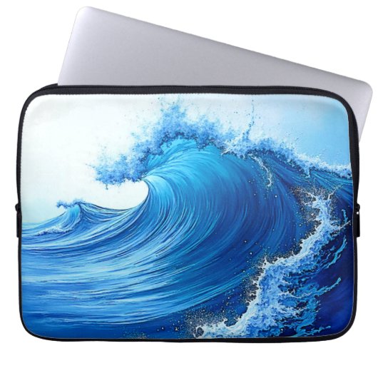 Serene Blue Wave Splashes Laptopschutzhülle (Vorderseite)