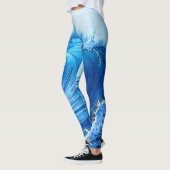 Serene Blue Wave Splashes Leggings (Links)