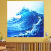 Serene Blue Wave Splashes Leinwanddruck (Insitu (Wohnzimmer))