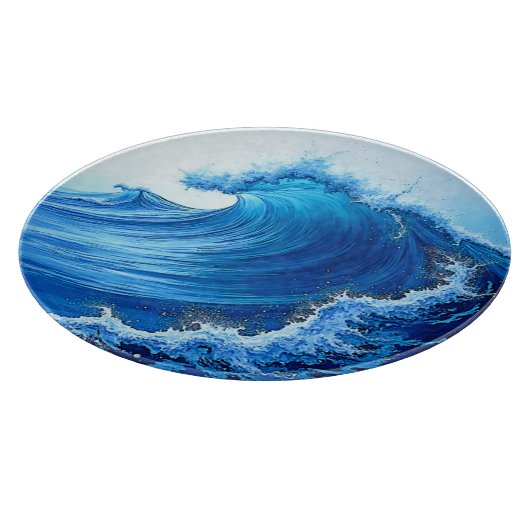 Serene Blue Wave Splashes Schneidebrett (Ecke)