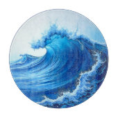 Serene Blue Wave Splashes Schneidebrett (Vorderseite)