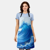 Serene Blue Wave Splashes Schürze (Getragen)