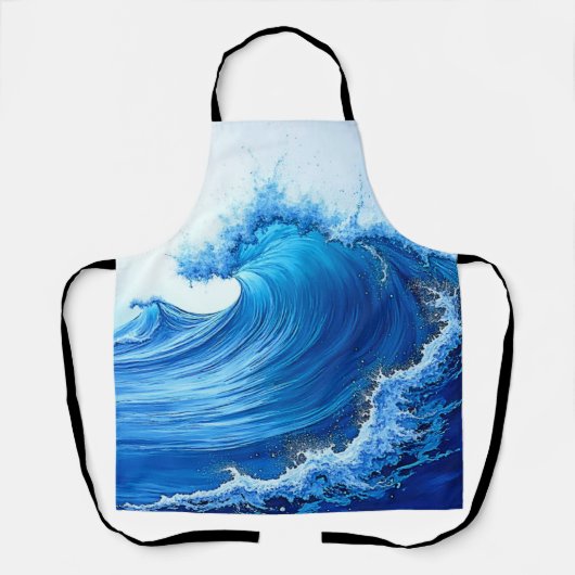 Serene Blue Wave Splashes Schürze (Vorderseite)
