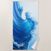 Serene Blue Wave Splashes Strandtuch (Vorderseite)