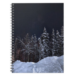 Serene Blue Winter Forest Spiral Notebook Notizblock