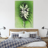 Serene Blume auf Green Leinwanddruck (Insitu (Schlafzimmer))