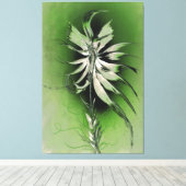 Serene Blume auf Green Leinwanddruck (Insitu (Holzboden))