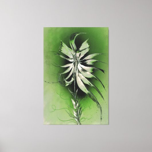 Serene Blume auf Green Leinwanddruck (Vorderseite)
