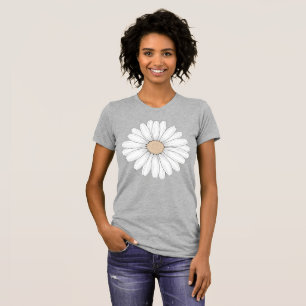 Serene Blüte: Zarte feine Linie Botanische Kunst T-Shirt
