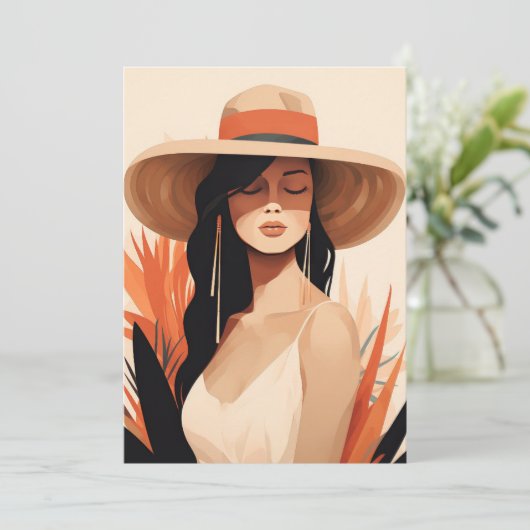 Serene Boho Portrait Card (Stehend Vorderseite)