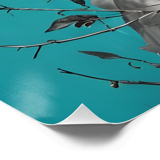 Serene Botanical Wall Art - Portrait mit Vibranit Poster (Ecke)