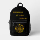 Serene Buddha Abbildung in ruhigen Gewässern Bedruckter Rucksack (Vorderseite)