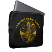 Serene Buddha Abbildung in ruhigen Gewässern Laptopschutzhülle (Vorne Rechts)
