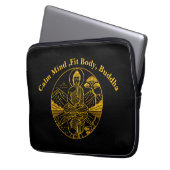 Serene Buddha Abbildung in ruhigen Gewässern Laptopschutzhülle (Vorderseite Links)