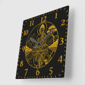 Serene Buddha Abbildung in ruhigen Gewässern Quadratische Wanduhr (Winkel)