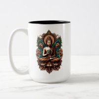 Serene Buddha, Coffee & Zen Skulpturenstatue