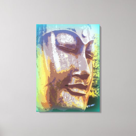 Serene Buddha Gesicht Leinwanddruck (Vorderseite)