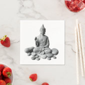 Serene Buddha mit Steinen und Pflanze Serviette (Beispiel)