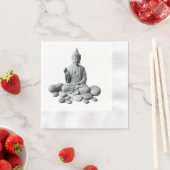 Serene Buddha mit Steinen und Pflanze Serviette (Beispiel)