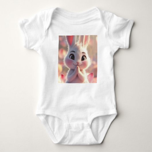 Serene Bunny on Lotus - Baby Bodysuit Baby Strampler (Vorderseite)