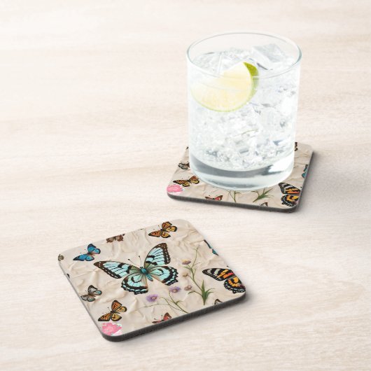 "Serene Butterfly Elegance" Getränkeuntersetzer (Rechte Seite)
